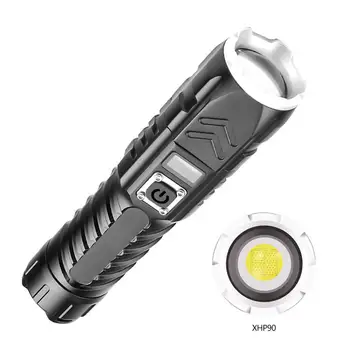 

XHP90 LED Flashlight 4 Modes Adjustable Powerful USB Rechargeable Waterproof Zoom Hand Light