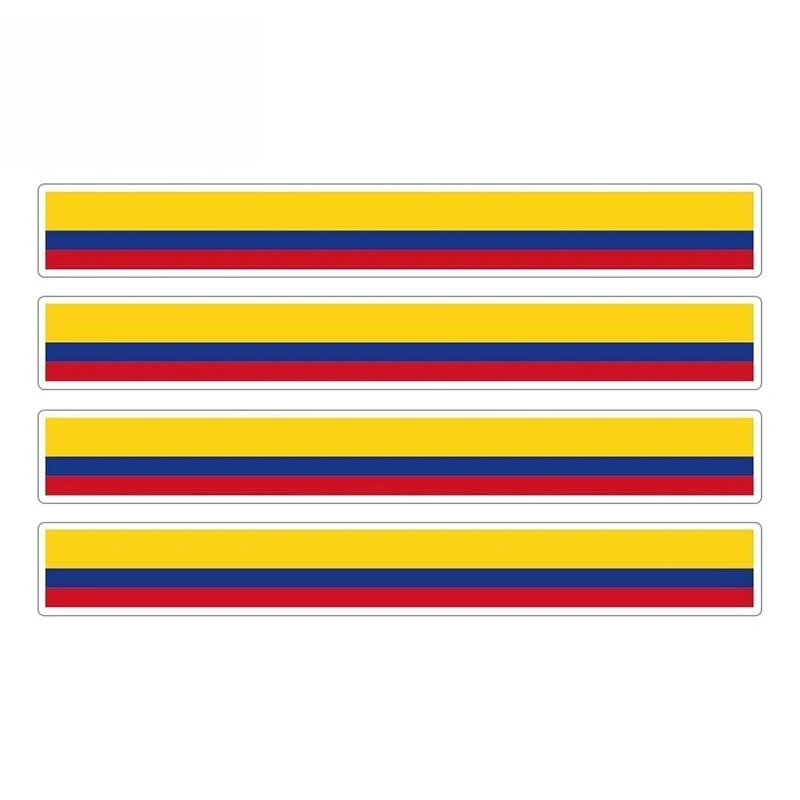 

4 X Colombia Car Stickers Car Stripe Motorcycle Racing Flag Sticker Car Window Decal Bike Moto Accessories Waterproof,13cm*2cm