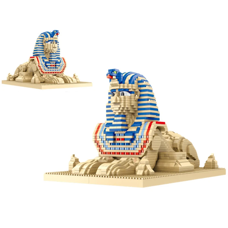World Architecture Mini Building Blocks Egypt Pyramid Sphinx Model DIY Micro Diamond Bricks Toy for Children Gifts