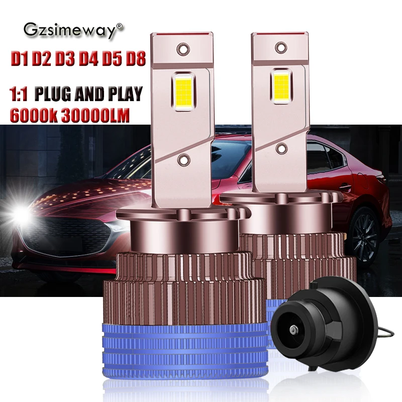 

2 шт. D4S светодиодный Автомобильные фары D1S D1R D2S D2R D4R D5S D8S D3R D3S Canbus светодиодный фары лампы авто лампы 30000LM 70 Вт для помощи при парковке 12V 6000K