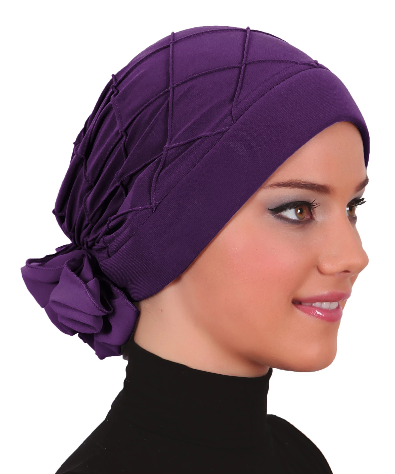 2022 New Fashion Ribbed Ready Made Turban Hijab Bonnet Scarf Cancer Cap Special Women Product Beret Bandana Shawl Muslim Chemo All Season Lame Pearl Bead