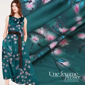 

108cm silk stretch satin fabric meter heavy digital printing silk fabric satin 19 mm cheongsam dress fabric wholesale silk cloth