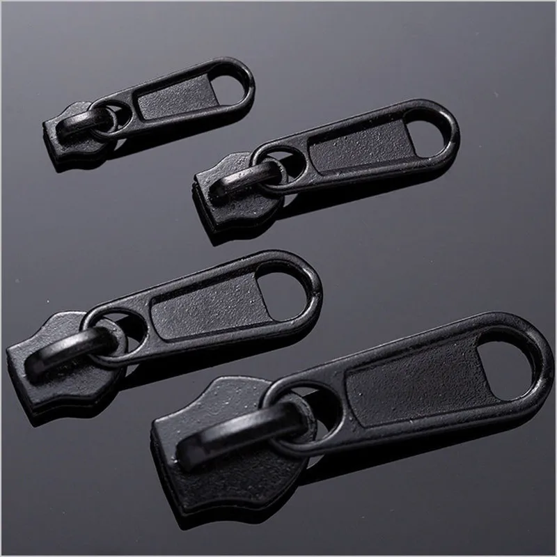 8Pcs 4 Sizes Replacement Metal Zipper Pullers Universal Double-sided Nylon Zipper Pull For Clothes Repair Sliders Head