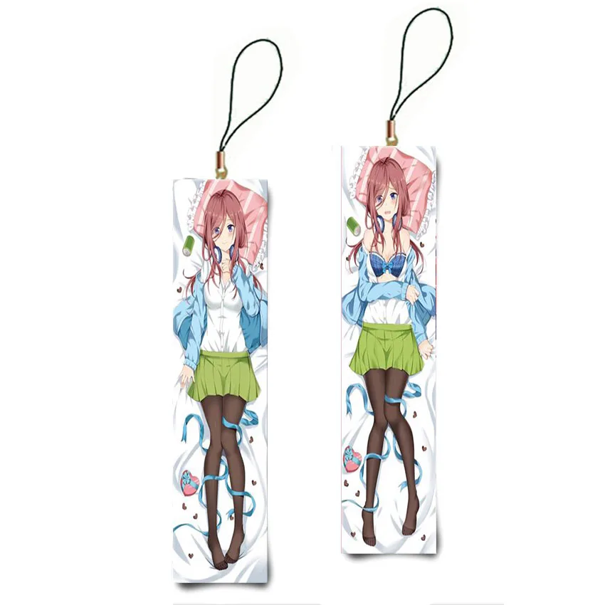 Милый японский аниме брелок 5-toubun no hanayome Мини Подушка «Dakimakura» Подвески индивидуальный брелок ремешок для телефона - Цвет: 3