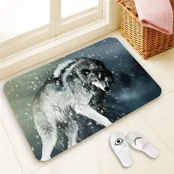 

Fashion Classic Custom WOLF Doormat Home Decor 100% Polyester Pattern Door mat Floor Mat foot pad SQ00722-@H0721