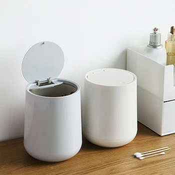 

High Quality Mini Trash Can Home Office Bathroom Trash Can Desktop Garbage Box Table Dustbin Sundries Barrel Bins Storage Box