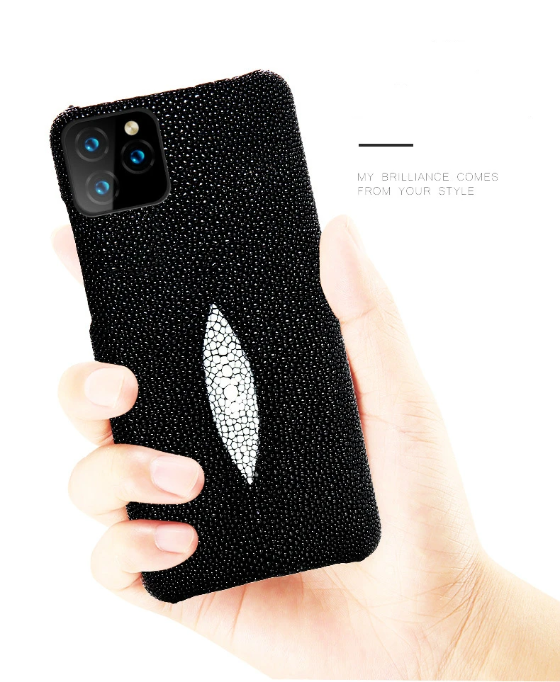 Чехол из натуральной кожи ската для Iphone 11 Pro Max, кожаный чехол ручной работы, роскошная задняя крышка для Iphone Xs Max Xr X 11 8 7 6 6S Plus