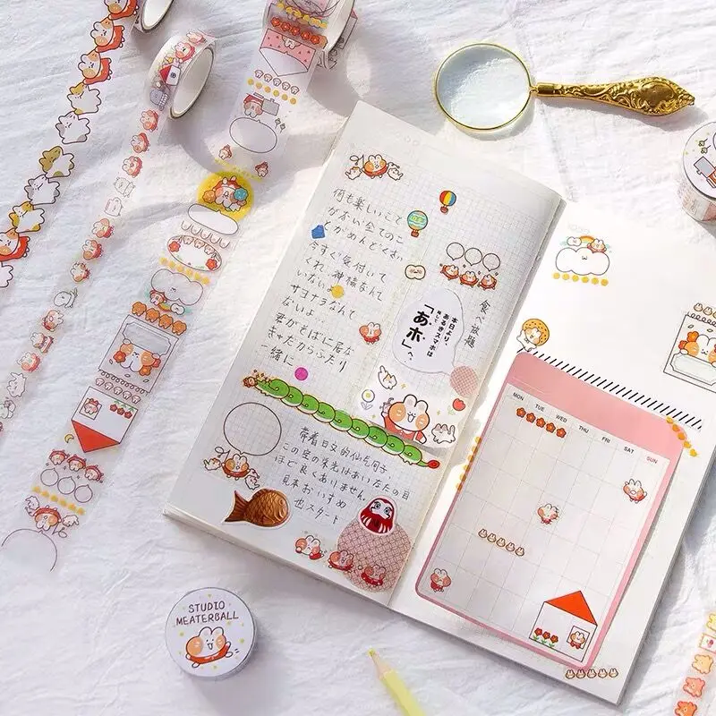 Sharkbang PET Transparent Cat Animal Scrapbooking Washi Adhesive Tape Planner Decorative DIY Tape Sticker Kawaii Stationery 2