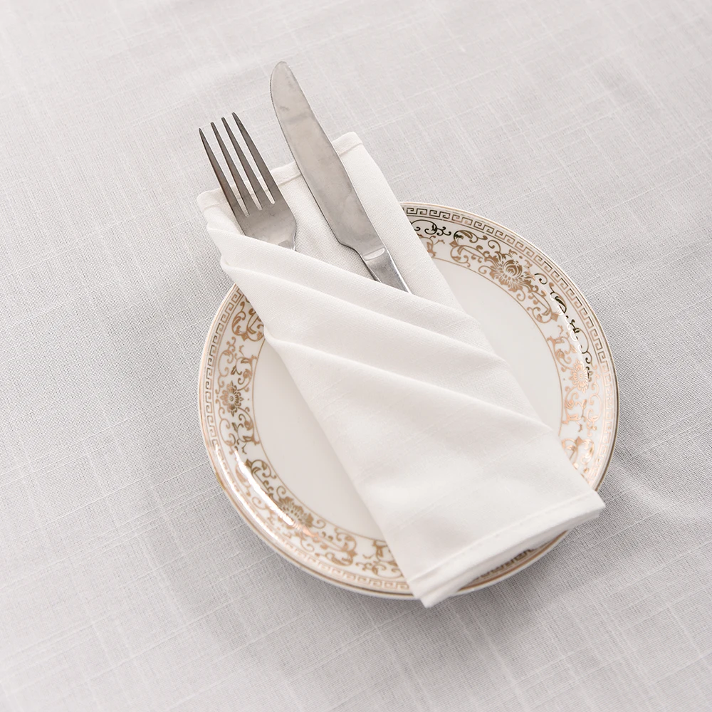 12 pcs White Napkin Table Napkin party Wedding Tablecloth Restaurant Household CottonLinen table Mat