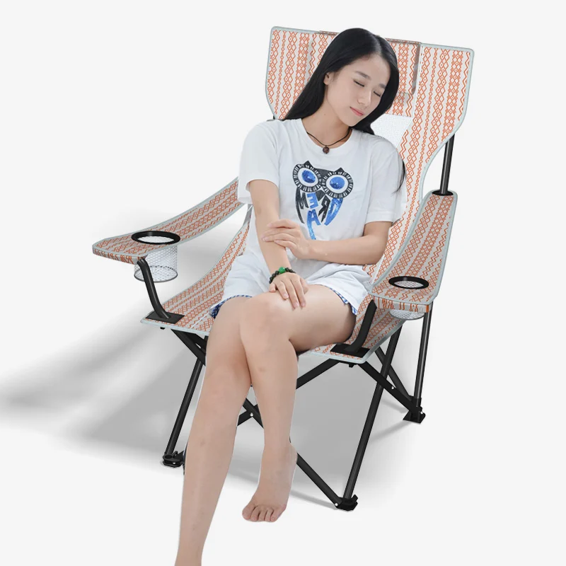 

Camping Outdoor Portable Folding Chair Meridian Reclining Chair Backrest Chair Enlarges Breathable Fishing Chair Beach