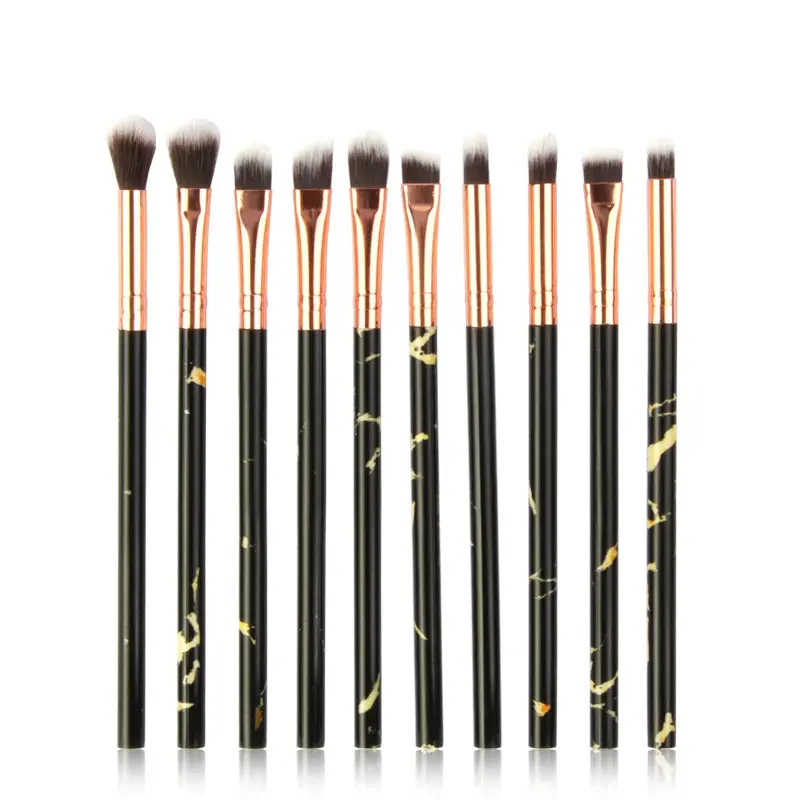 Makeup brushes set pro 10/20Pcs Multifunctional Brush Marbling EyeShadow Blending Eyeliner Eyelash Eyebrow Brush For Makeup Tool - Handle Color: 10pcs Black