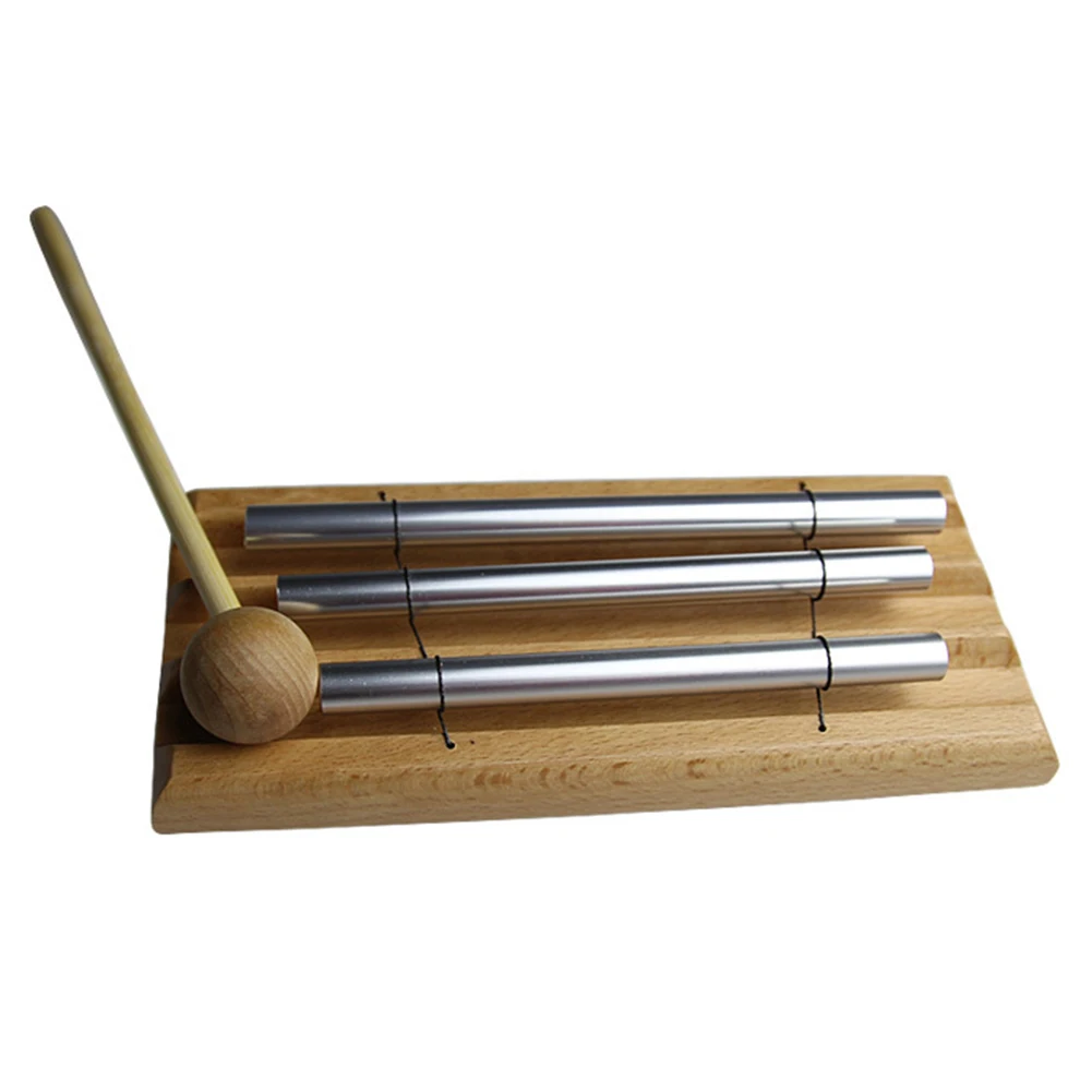 Prayer Meditation Chime Tabletop Musical Gift Children Percussion Instrument Portable Bell Wooden Base Yoga Knocking With Mallet