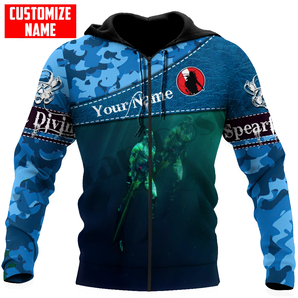 PLstar Cosmos 3DPrinted Newest Scuba Diving Custom Name Art Unique Hrajuku Streetwear Unisex Casual Hoodies/Zip/Sweatshirt Q-1