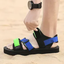 Модные уличные сандалии; мужская летняя пляжная обувь; Повседневная обувь; дышащие прогулочные пляжные сандалии; Sapatos Masculinos; большие размеры 36-46