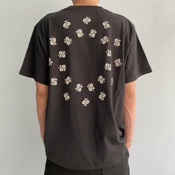 

Askyurself Paisley Confusion Tee Streetwear Hip Hop Top Floral Print Man Woman tops loose Short Sleeve Round neck tshirt T-shirt