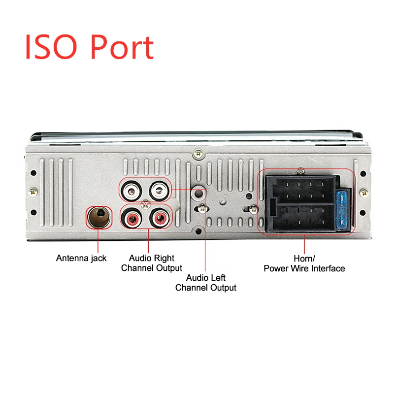 ISO port TOSPRA Автомобильный мультимедийный плеер Bluetooth Авторадио MP3 музыкальный плеер Автомобильный стерео радио FM Aux вход приемник USB 12 В в-тире 1 din - Цвет: ISO port