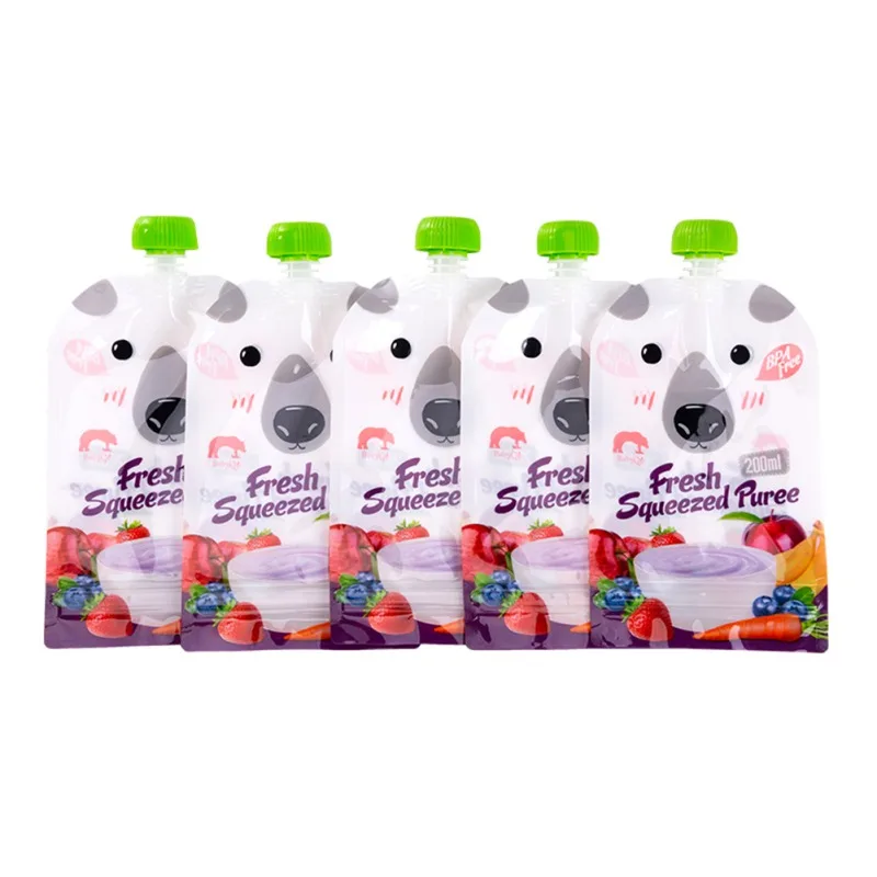 8 Pcs/pack or 1 Pcs Baby Food Squeeze Storage Pouches 30/100/200ml BPA Free Feeding High Quality Convenient Food Storage Bag