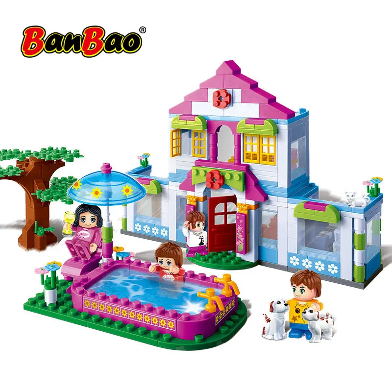 BanBao Dream House вилла плавательный бассейн кирпичи обучающая модель строительные блоки игрушки для детей