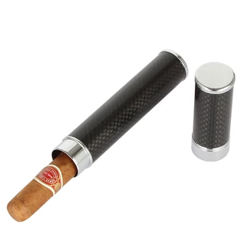 

Galiner Single Holder Cigar Humidor Travel Portable 1 Tube Cigar Jar Mini Carbon Fiber Storage Cigars Case