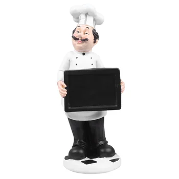 

1PC Cook Model European Style Mini Resin Chef Figurine Statue Adornment for Bar Restaurant (Sketchpad Chef)