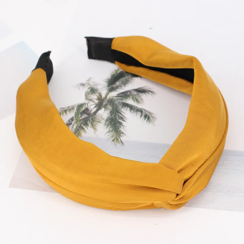 South Korea Hair Bands Large Rims Fabric Headband Simple Versatile Cross Knot Was a Small Face Headband CHIC Hair Accessories Wo