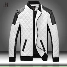 Куртка из искусственной кожи, Мужская черная, белая, зимняя, осенняя, модная, мужская, s, уличный стиль, стоячий воротник, мотоциклетная куртка-бомбер, кожаные пальто, мужские