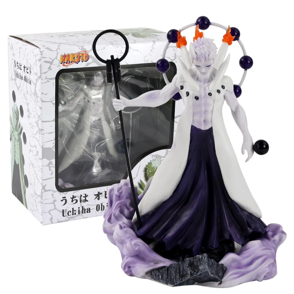 Аниме Naruto Shippuden Madara Uchiha Obito Rikudou Sennin режим с оружием ПВХ фигурка Коллекция Модель игрушки с коробкой