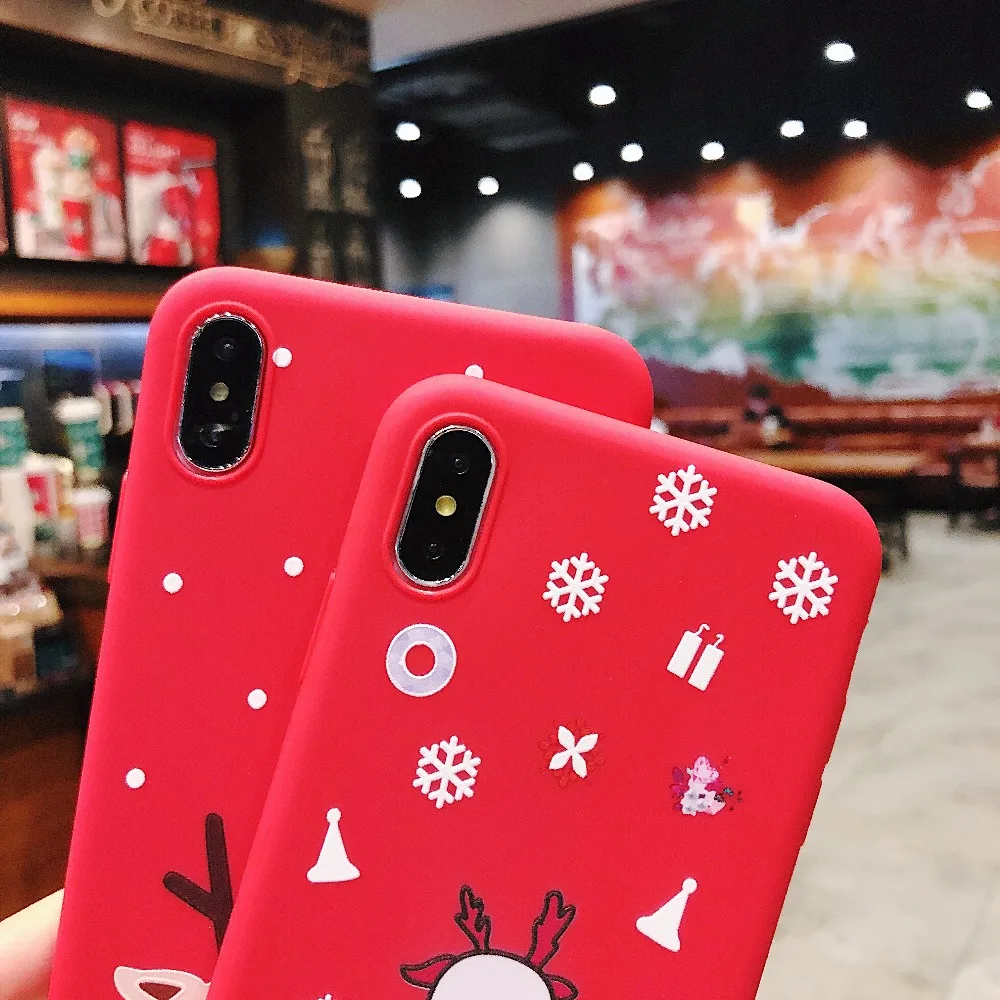 Christmas Shockproof Case For Apple iPhone 12 11 Pro Max mini 7 8 6 6S Plus X XR XS MAX SE 2020 5 5S Liquid Silicone Cases Cover