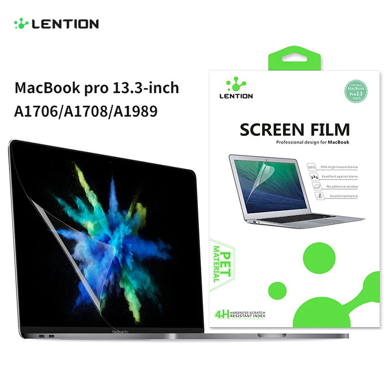 Screen Protector for MacBook Pro 13-inch 2016-2020 with or w/Out Touch Bar A2251/A2159, HD Clear Film with Hydrophobic Coating