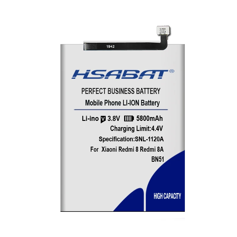 Аккумулятор HSABAT BN51 5800 мач для аккумуляторов Xiaomi Redmi 8 Redmi 8A Redmi8 Redmi8A