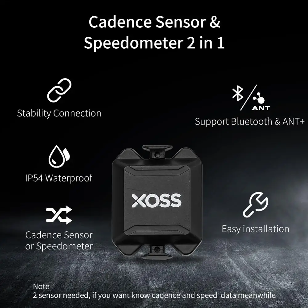 XOSS, велосипедный компьютер, измеритель скорости ANT+, скорость и частота вращения, двойной датчик, подходит для Garmin iGPSPORT Bryton Blutooth 4,0 Strava