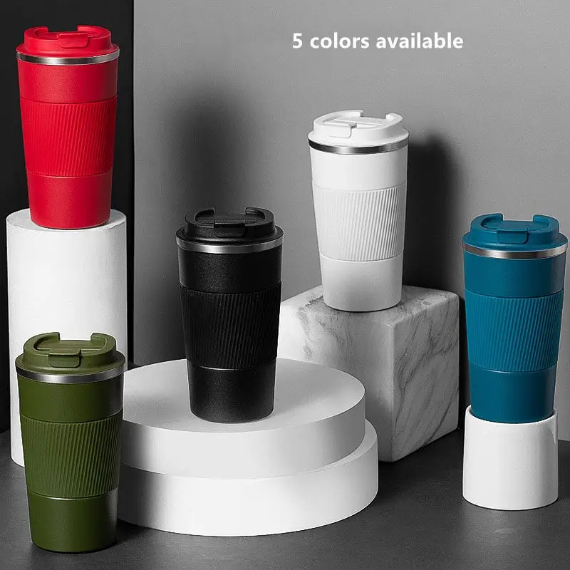 Coffee Cup Double 304 Stainless Steel Insulation Cup Leak Proof Outdoor Portable Silicone Car