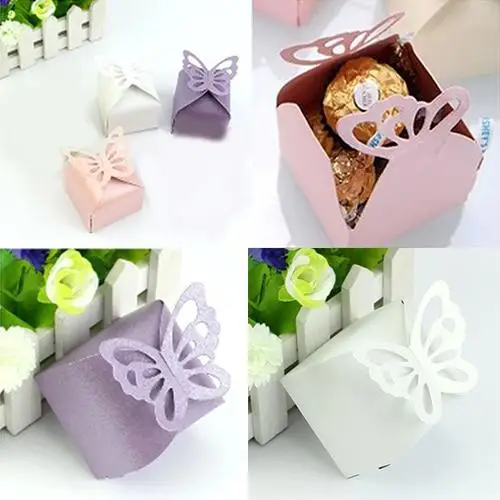 

50Pcs Creative Butterfly Paper Candy Trendy Wedding Party Favour Gift Boxes