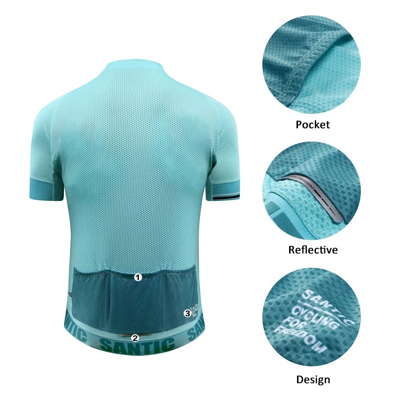 Мужские велосипедные майки Santic дышащие сетчатые топы футболки для горного