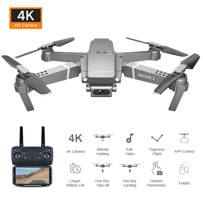Складной Квадрокоптер с широкоугольной камерой 4K Wi Fi FPV|Радиоуправляемые