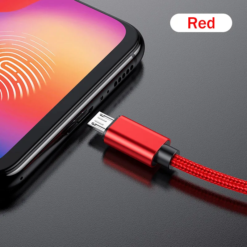 YKZ Micro USB кабель 3A Быстрая зарядка и синхронизация данных Шнур для Xiaomi huawei samsung Andriod Microusb кабель для мобильного телефона 1 М 1,5 кабель - Цвет: Красный