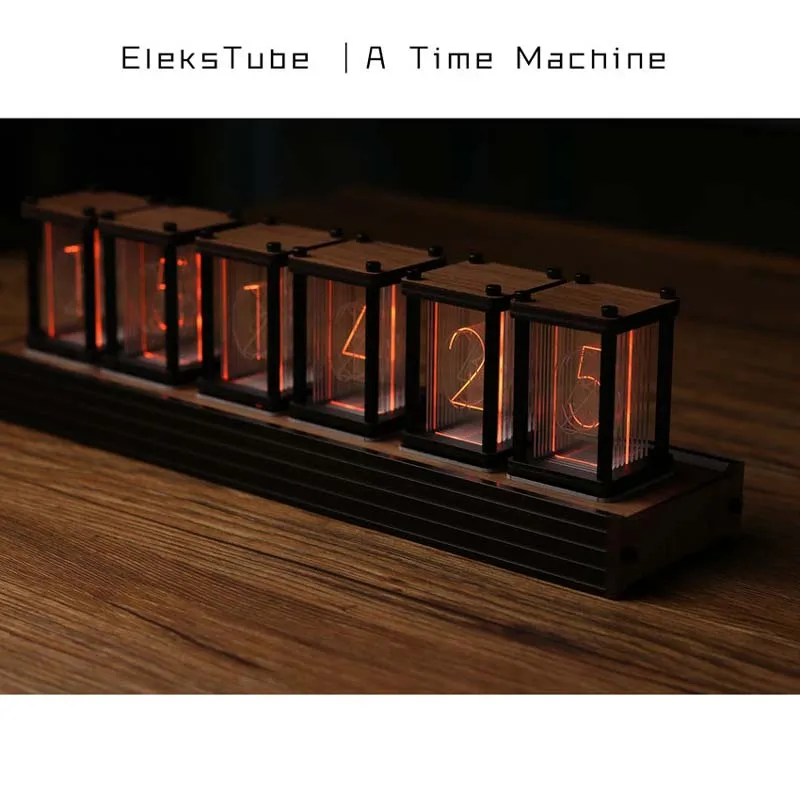 Орех Elekstube 6 бит RGB светодиодный светящиеся цифровые часы Nixie трубки часы Электронный ретро стол секундомер 5 в питание от USB комплект DIY