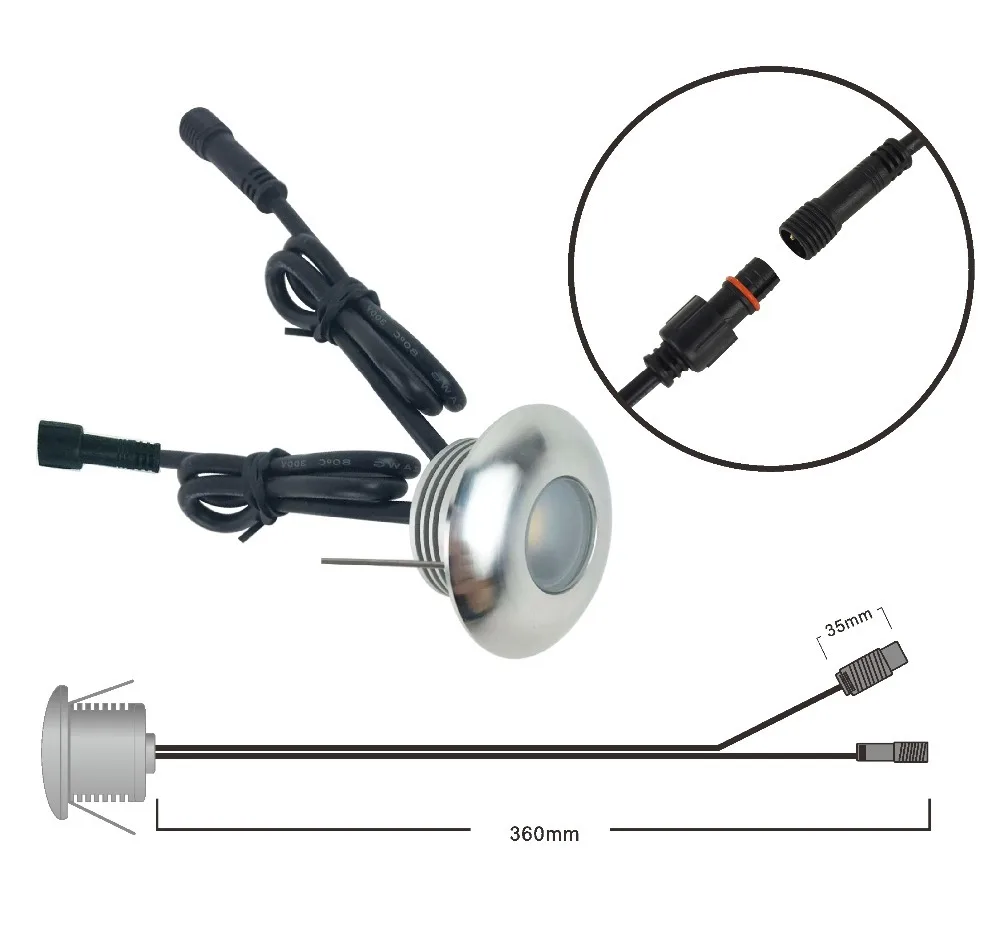 LED Deck Light IP67 Waterproof Outdoor Underground Lamps DC12-24V Corner Wall Lamp 1W Stair Light Step Lighting (8)