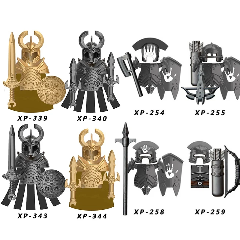 

Set Asgard Rings Soldier weapons Medieval Knight Mini Action Figures Accessories Armor Helmets Building Blocks Toys For Kids