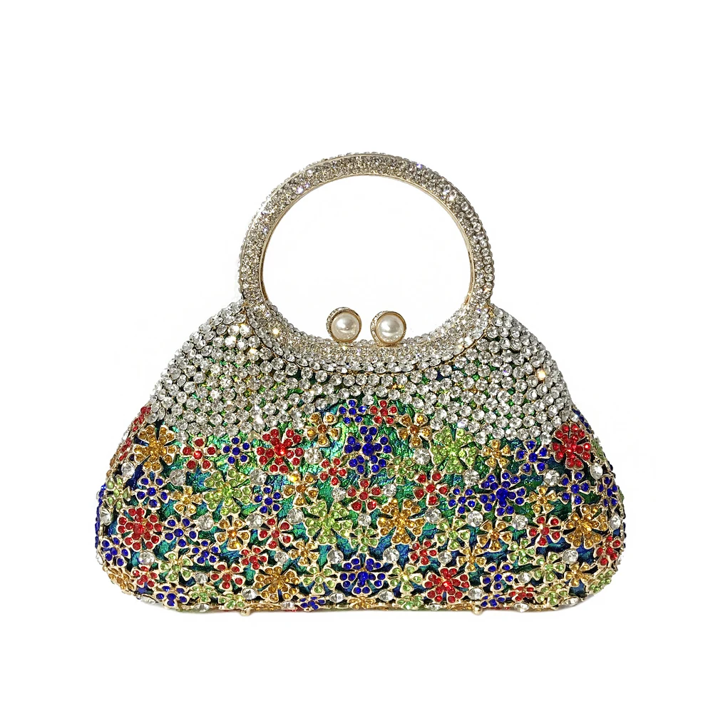 Women's Bags Alloy Evening Bag Crystals / Hollow-out Gold / Fall& Winter