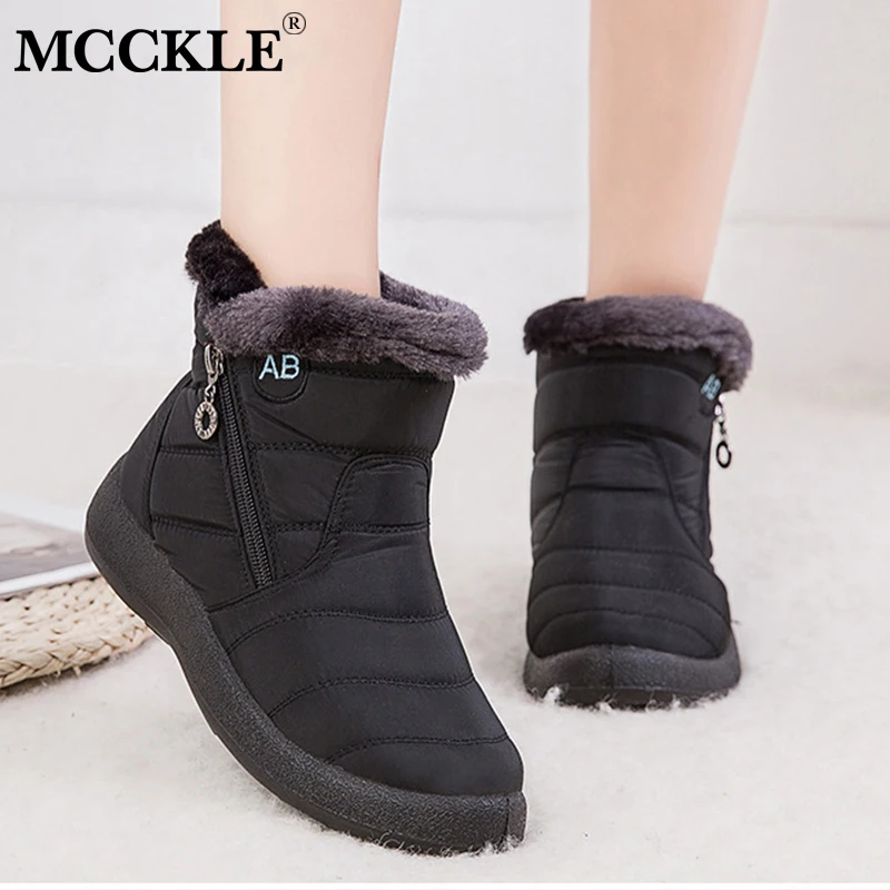 Женские зимние ботинки MCCKLE женские толстые теплые плюшевые водонепроницаемые