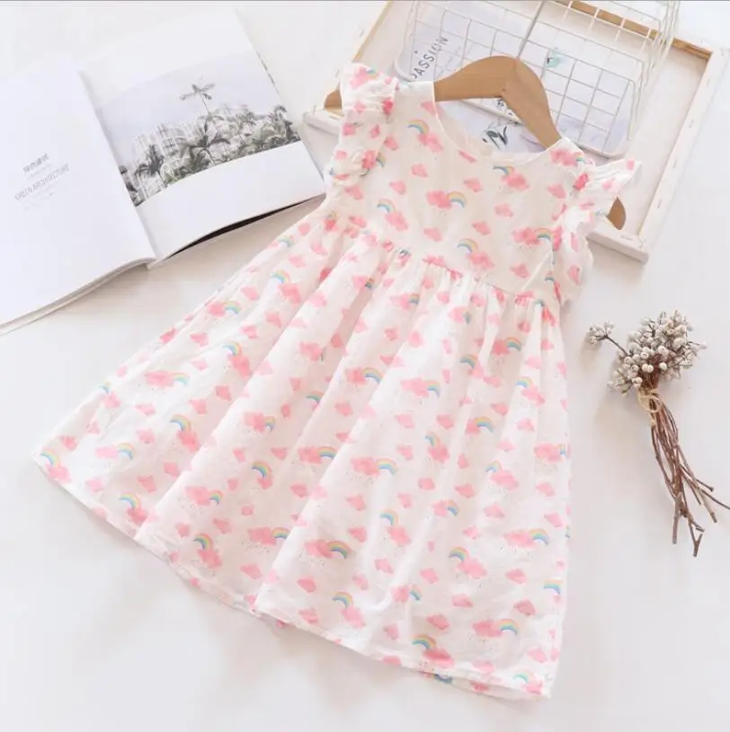 Эксклюзивная детская одежда г.; летнее платье принцессы; милые детские праздничные платья с рисунком радуги; детское платье