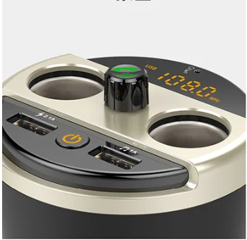 gold 401E Vehicle-mounted MP3 Bluetooth Player Vehicle-mounted Cigarette Lighter Bluetooth Vehicle-mounted U-disk mp3 - Название цвета: gold