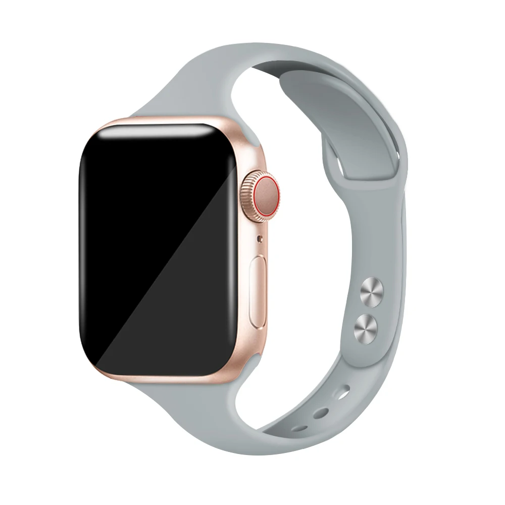 Ремешок для Apple Watch 38 мм 42 мм iWatch 4 5 ремешок 44 мм 40 мм спортивный силиконовый браслет correa Apple watch 4 3 2 1 Аксессуары - Цвет ремешка: Cloud ash