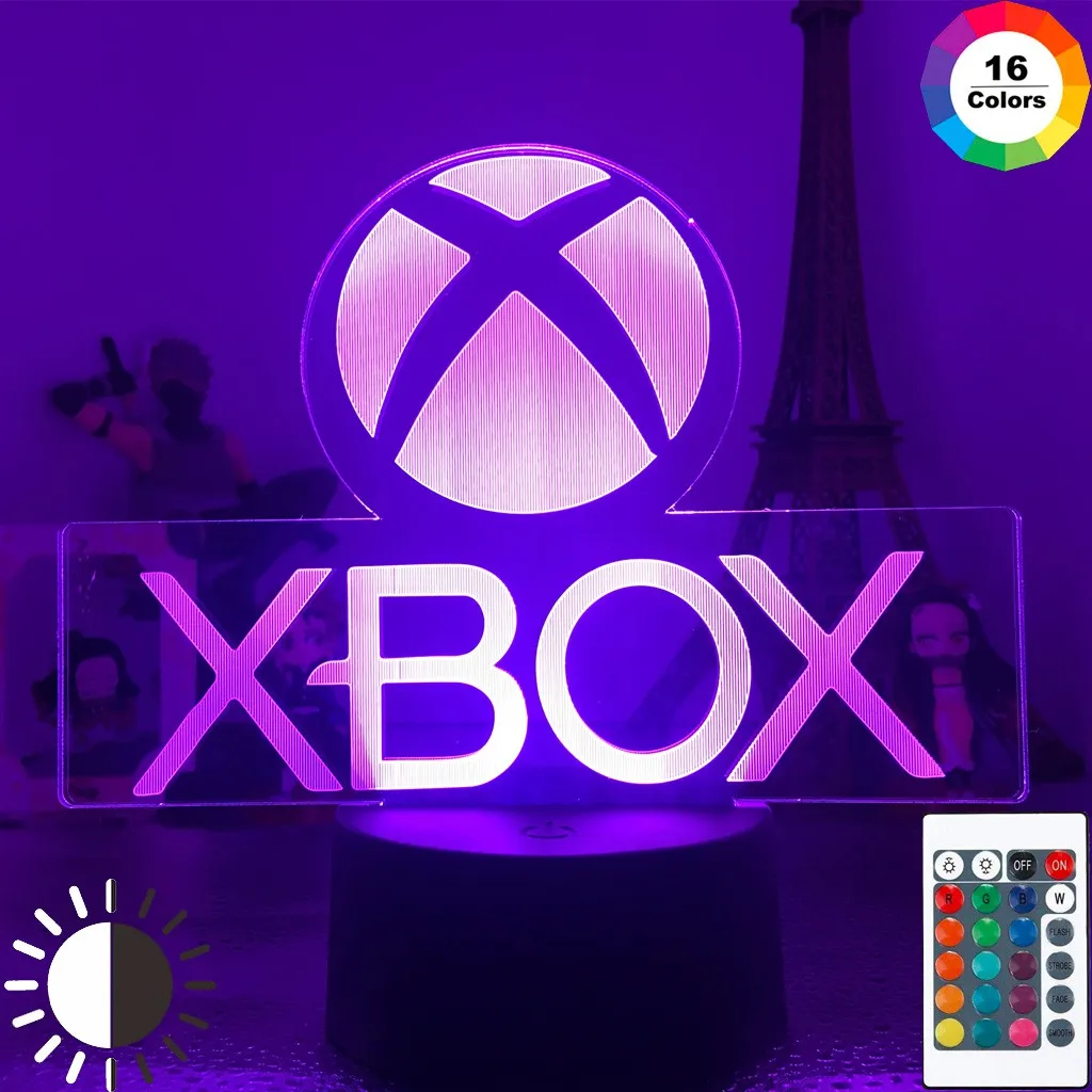 For XBOX Games 16 Colors Changing Night Light 3D Acrylic LED Touch