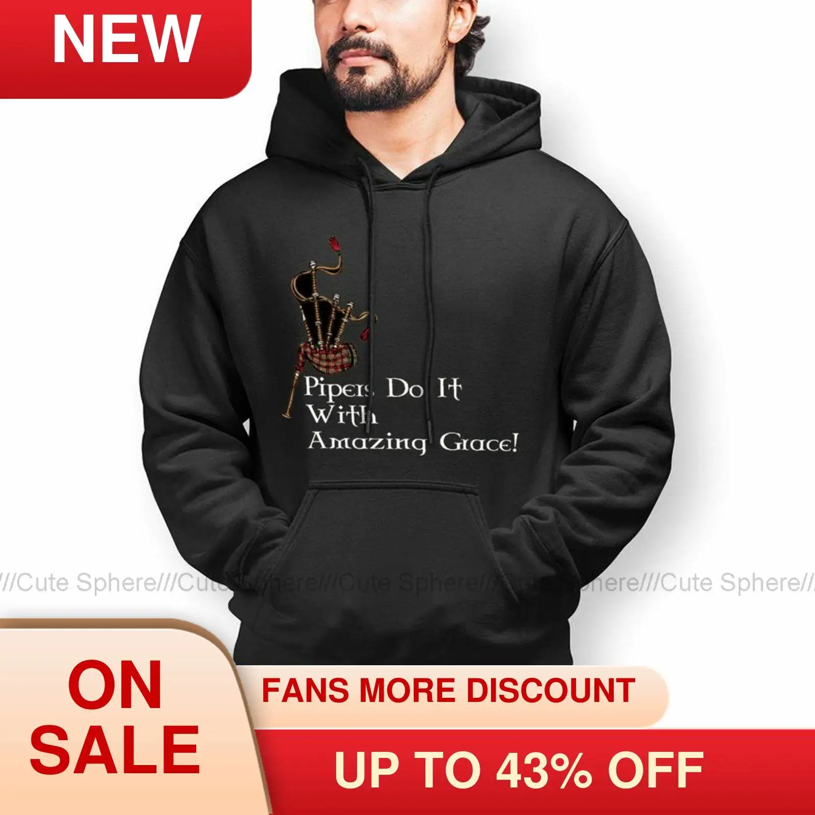 

Nice Bagpipe Instrument Pipers Do It Hoodie Cotton Warm Hoodies Long Length Outdoor Pullover Hoodie X Mens