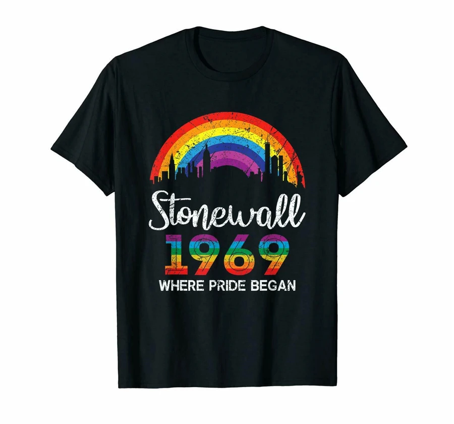 Черная футболка в стиле 90-х с надписью Stonewall Riots 50th NYC Gay Pride LBGTQ хлопковая верхняя