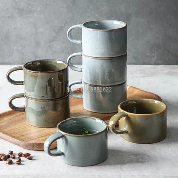 

Japanese Retro Ceramic Coffee Cup Creative Coffee Cup Afternoon Tea Office Mug Retro Kiln Change Coffee Cup