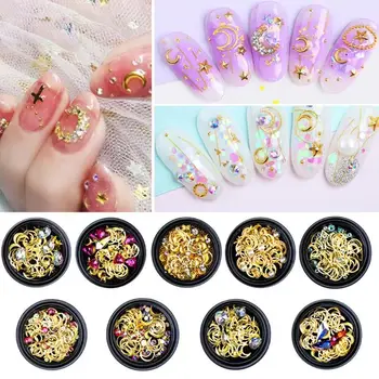 

1 Box DIY Nail Decals Crystals Glitter Rhinestone Rivet Nail Art Decorations Chic Fashion Glitter Diamond Beauty Accessories