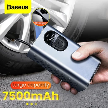 Baseus 7500mAh Car Air Compressor 12V Portable Electric Tyre Tire Inflator Mini Auto Air Inflatable Pump For Car Bicycle Boat